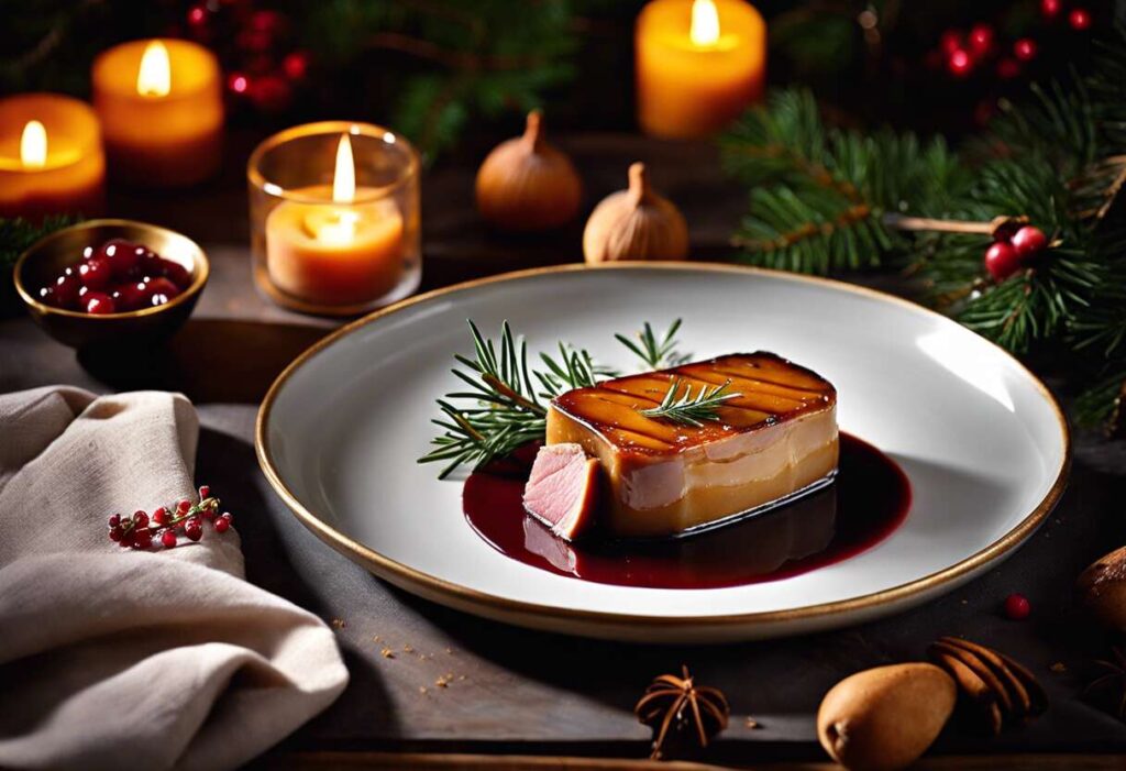 Foie gras de canard marbré aux pruneaux et pain d'épices : recette festive