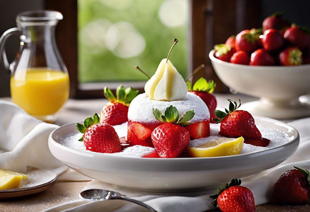 Duo de fraises et poires au sirop léger à la vanille : recette gourmande
